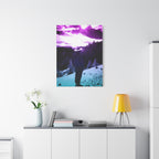Winter Aurora Light Snowy Forest Canvas Art | Northern Lights Arctic Landscape Wall Decor