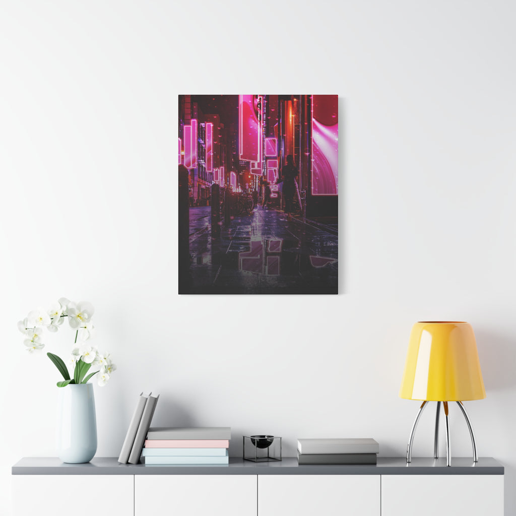 Japanese City Punk FX.3 Canvas Wall Art - Cyberpunk Tokyo Street Decor