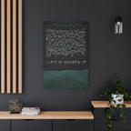 Life Is Worth It Canvas Wall Art - Abstract Symbolic Cyber Decor