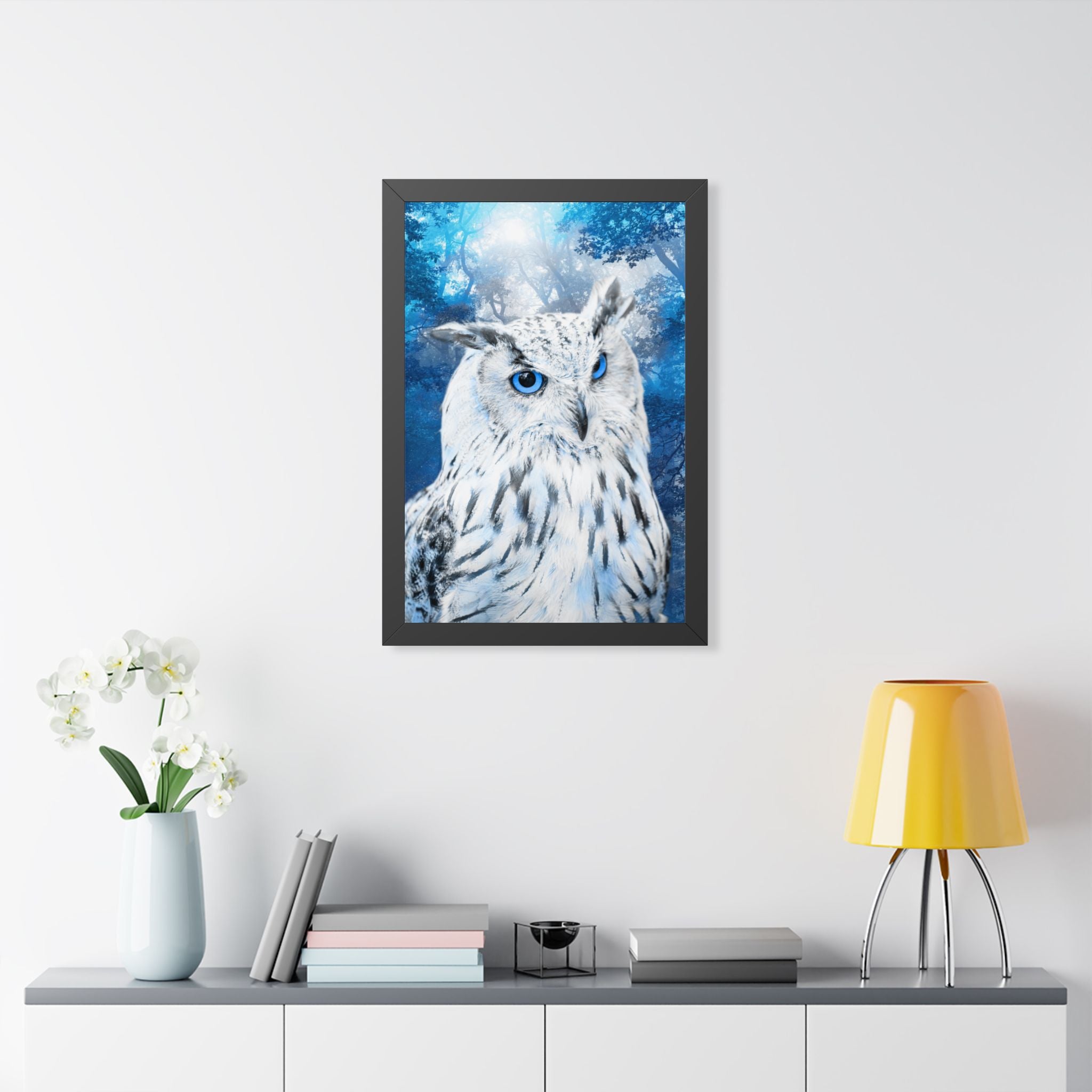 Frost Owl Poster - Ethereal Winter Woodland Art Print