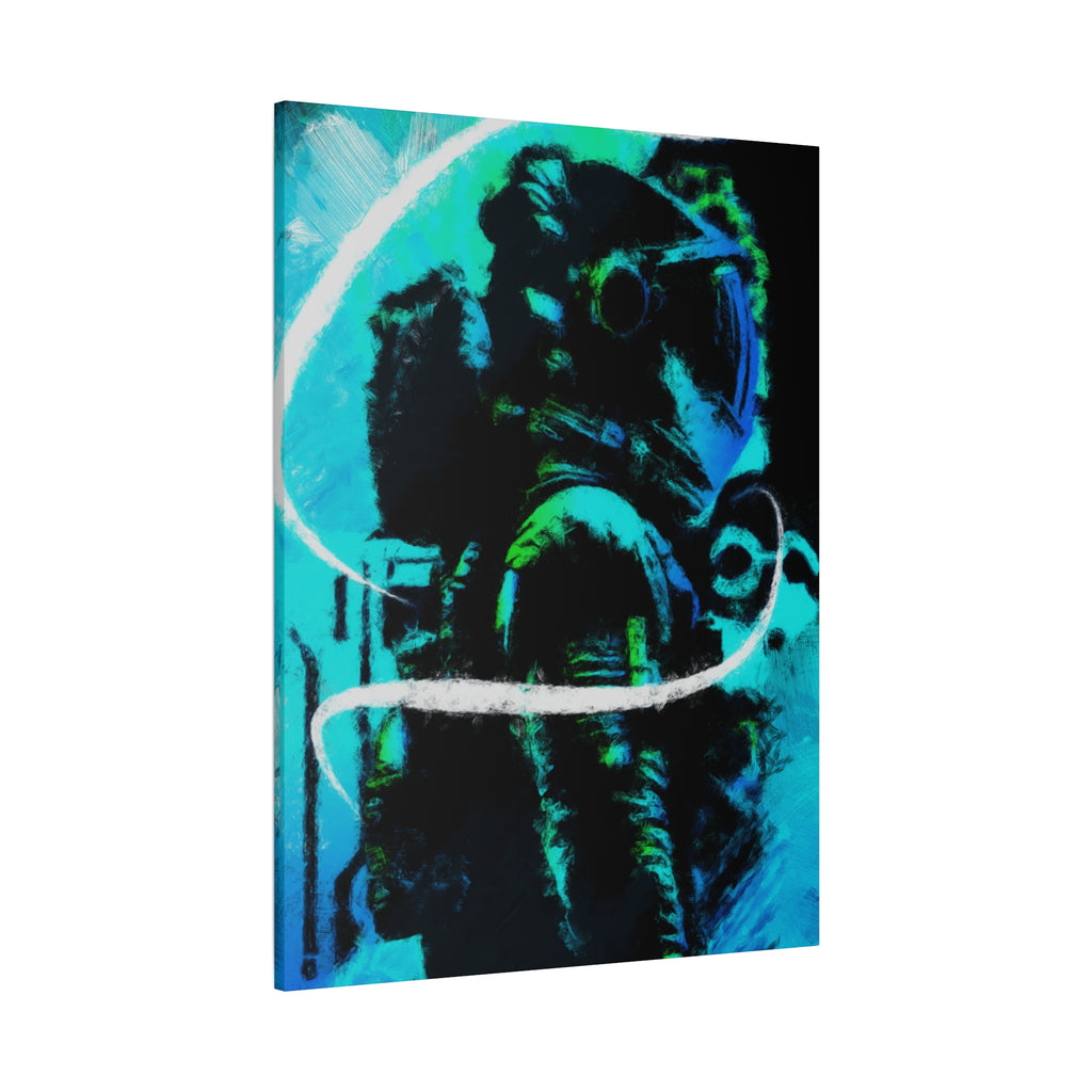 Grunge Space Man Canvas Art - Urban Graffiti Astronaut Decor