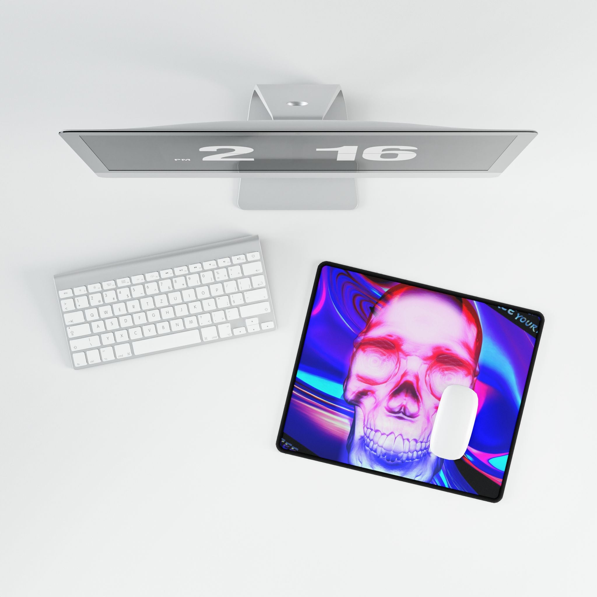 Free Your Mind Mouse Pad - Psychedelic Skull Desk Mat