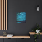 Serene Blue Sunrise Canvas Wall Art - Peaceful Misty Lake Decor