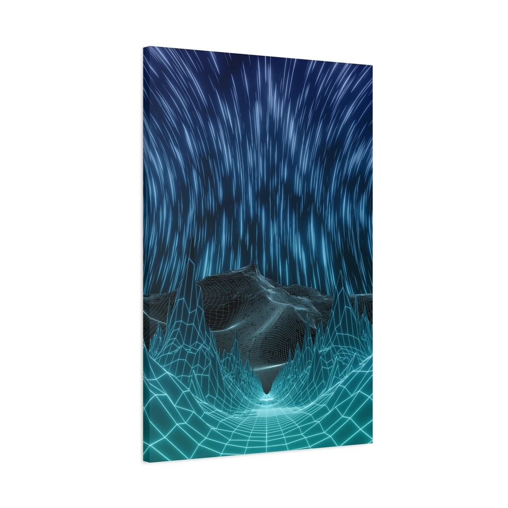 Cyber Wave Escape Canvas Art - Futuristic Neon Synthwave Decor