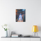 Space Lizards Canvas Wall Art - Lizard Being Abducted Ufo Decor
