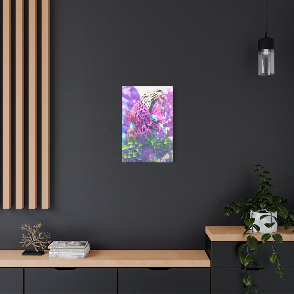 Vibrant Roaring Leopard Matte Canvas Wall Art