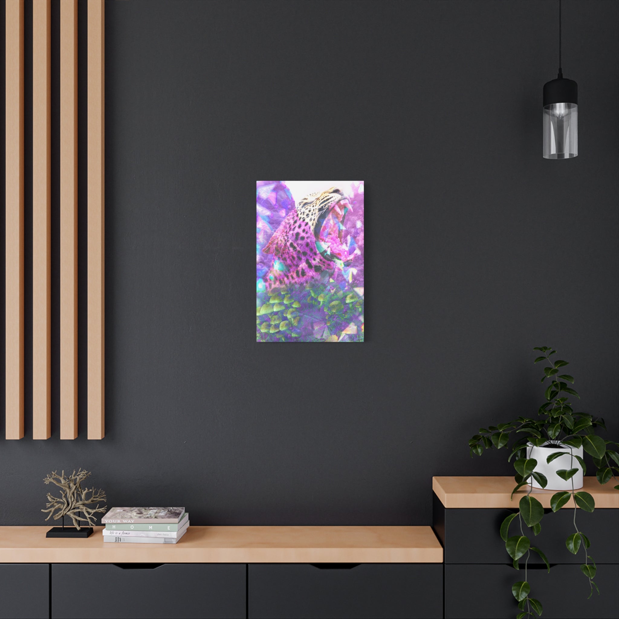 Vibrant Roaring Leopard Matte Canvas Wall Art