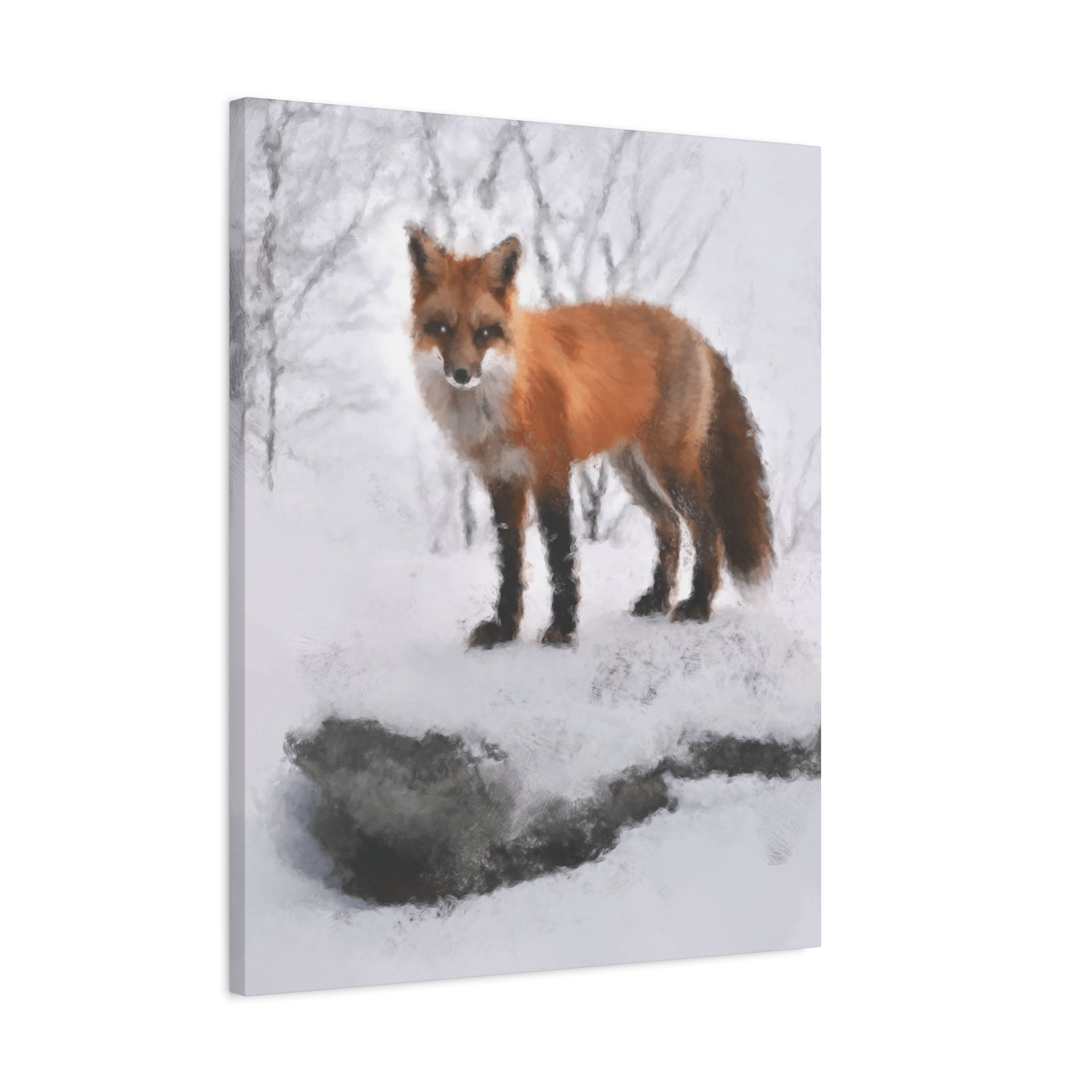 Spirit of the Fox Canvas Wall Art - Psychedelic Geometric Wildlife Decor