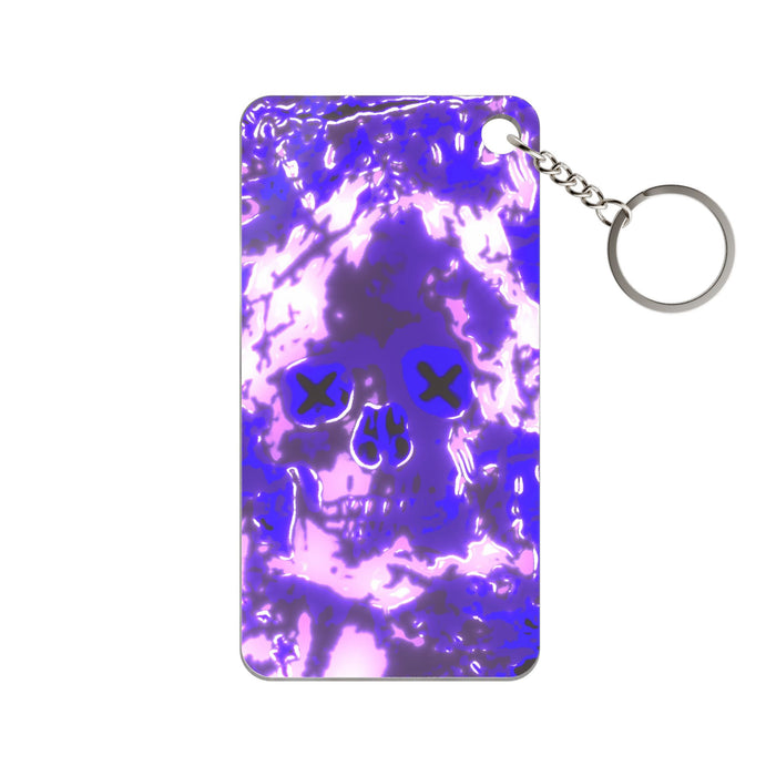 Vaporwaave Neon Skull Acrylic Charm Keychain
