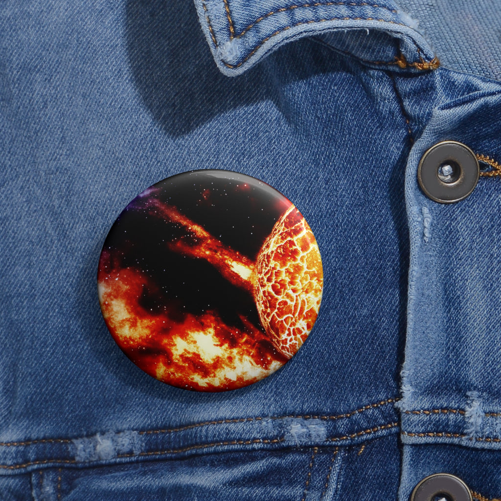 Solar Blast Pin - Cosmic Nebula Art Button