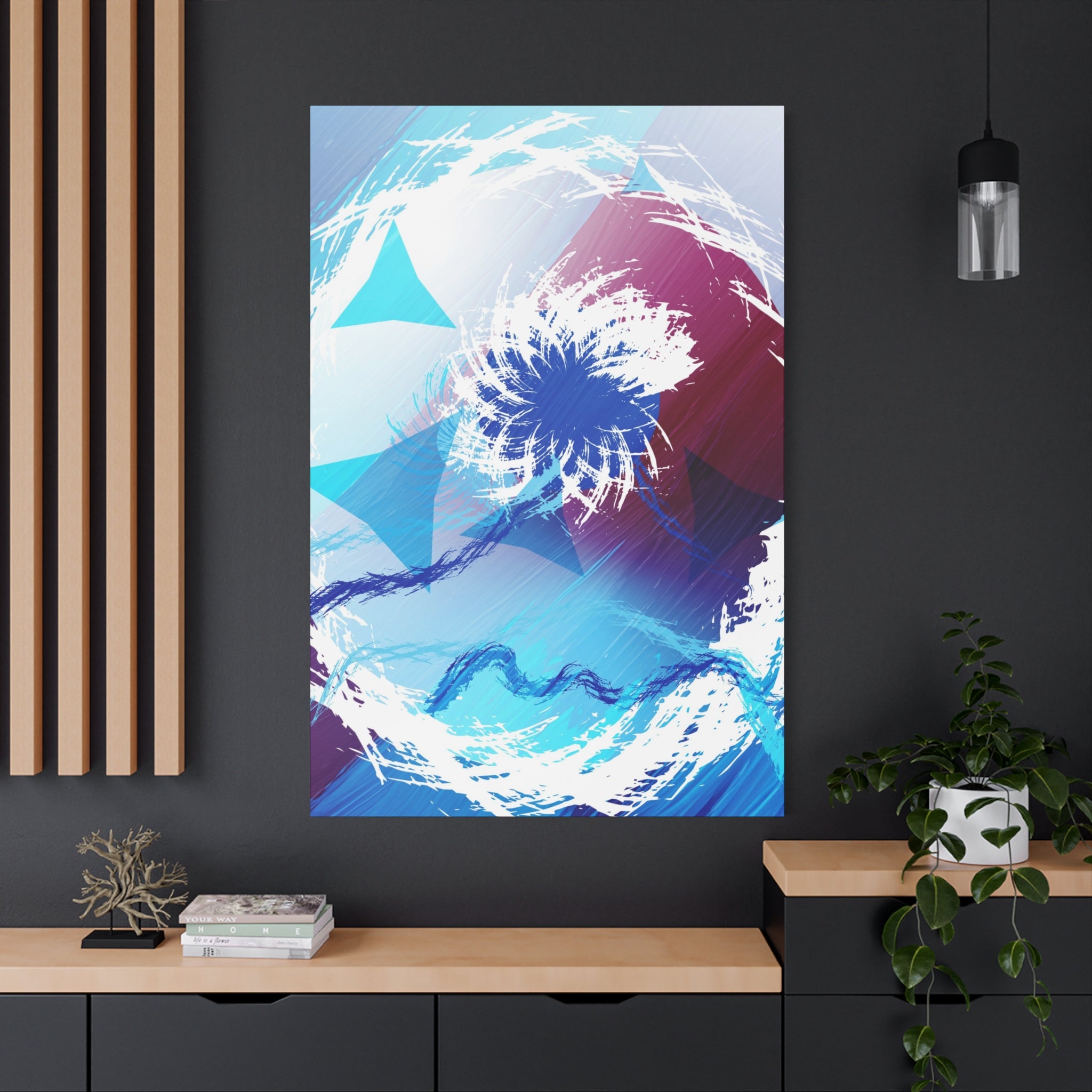 Geometry Portal Canvas Wall Art - Abstract Geometric Sci-Fi Decor