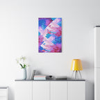 Trippy Pink and Blue Fractal Canvas Art | Surreal Abstract Sacred Geometry Wall Decor