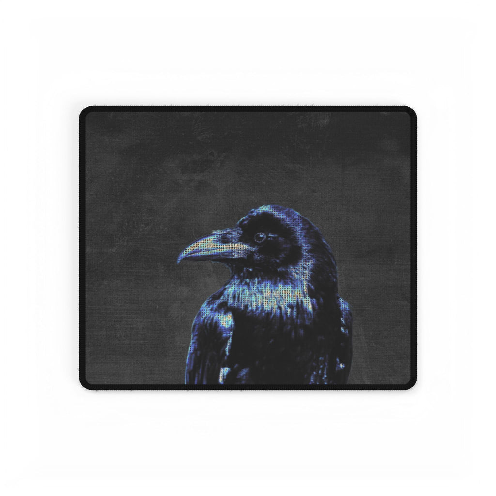 Mystical Blue Raven Mouse Pad - Crow Bird Desk Mat