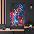 Japanese City Punk FX.2 Canvas Wall Art - Neon Japan Cyberpunk Street