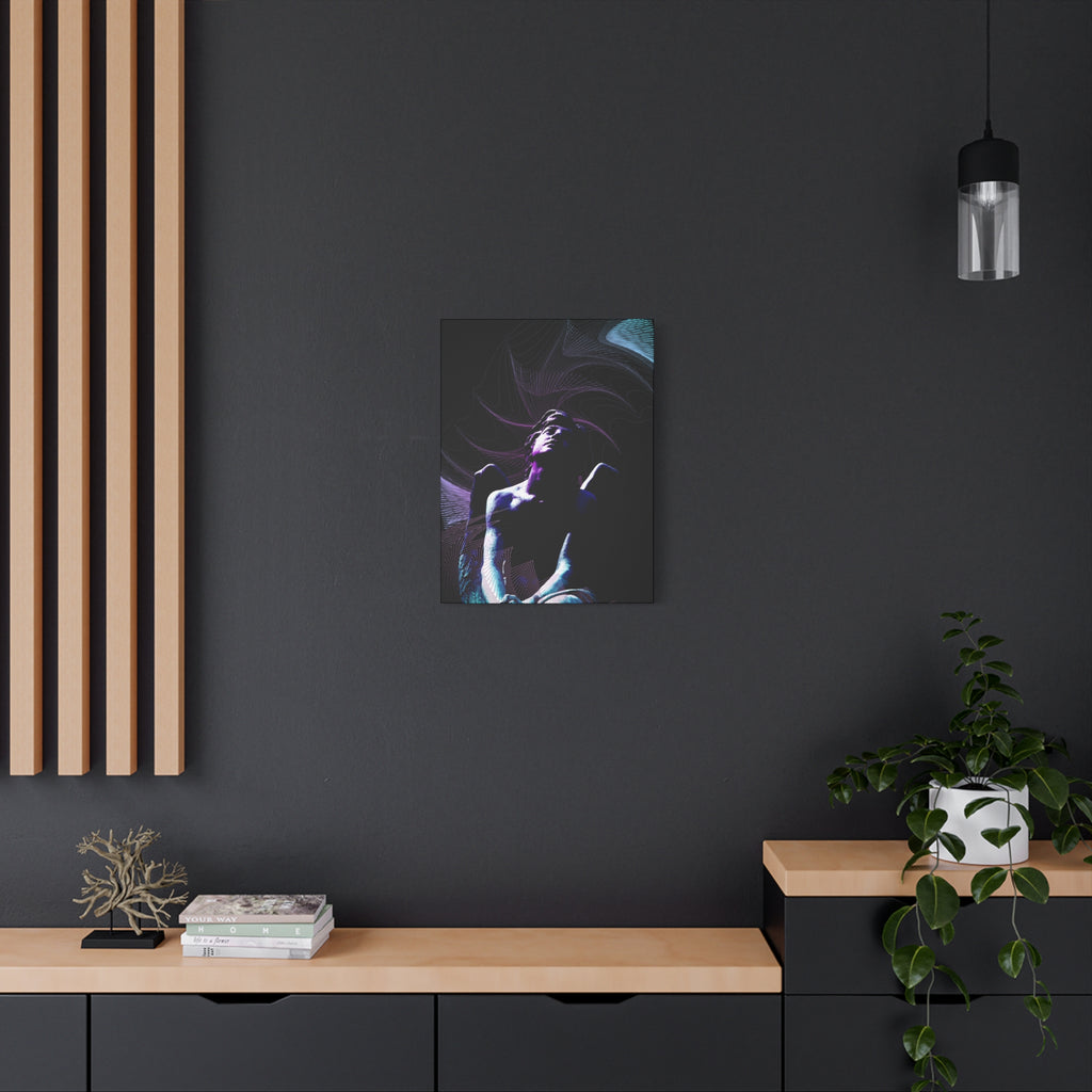 Skybound Canvas Wall Art - Surreal Angel Figure in the Clouds
