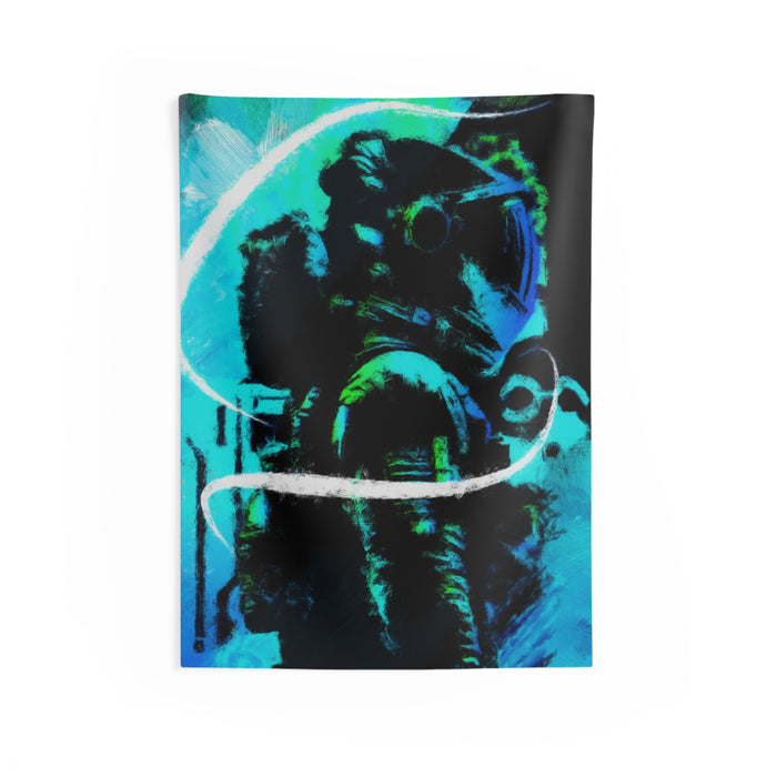 Grunge Space Man Tapestry - Splatter Astronaut Wall Hanging