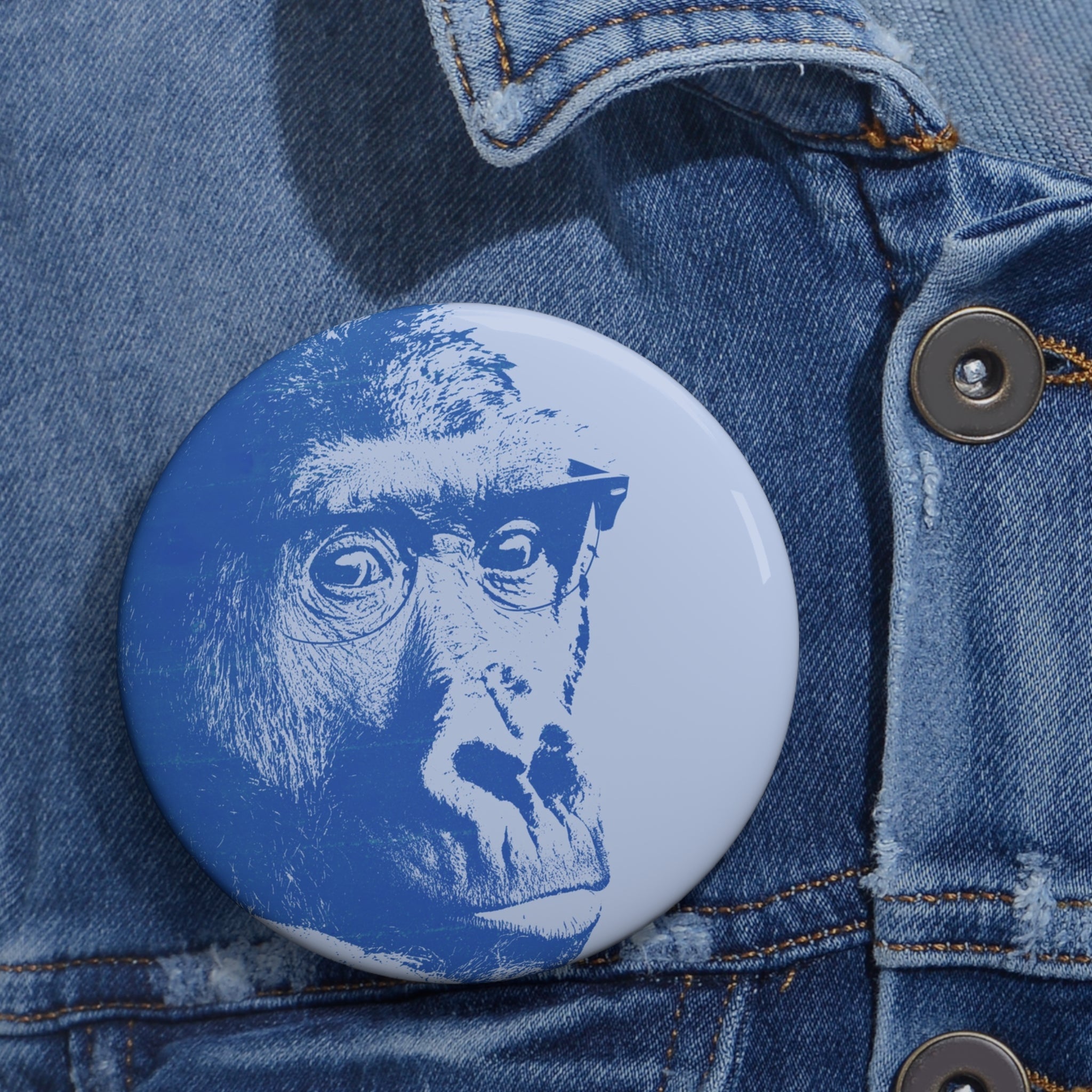 Educated Gorilla Pin - Reading Book Art Button
