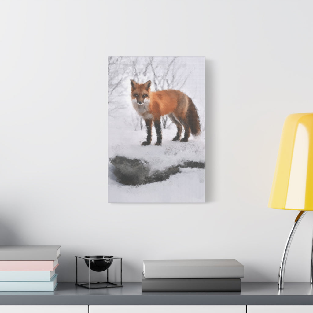 Spirit of the Fox Canvas Wall Art - Psychedelic Geometric Wildlife Decor