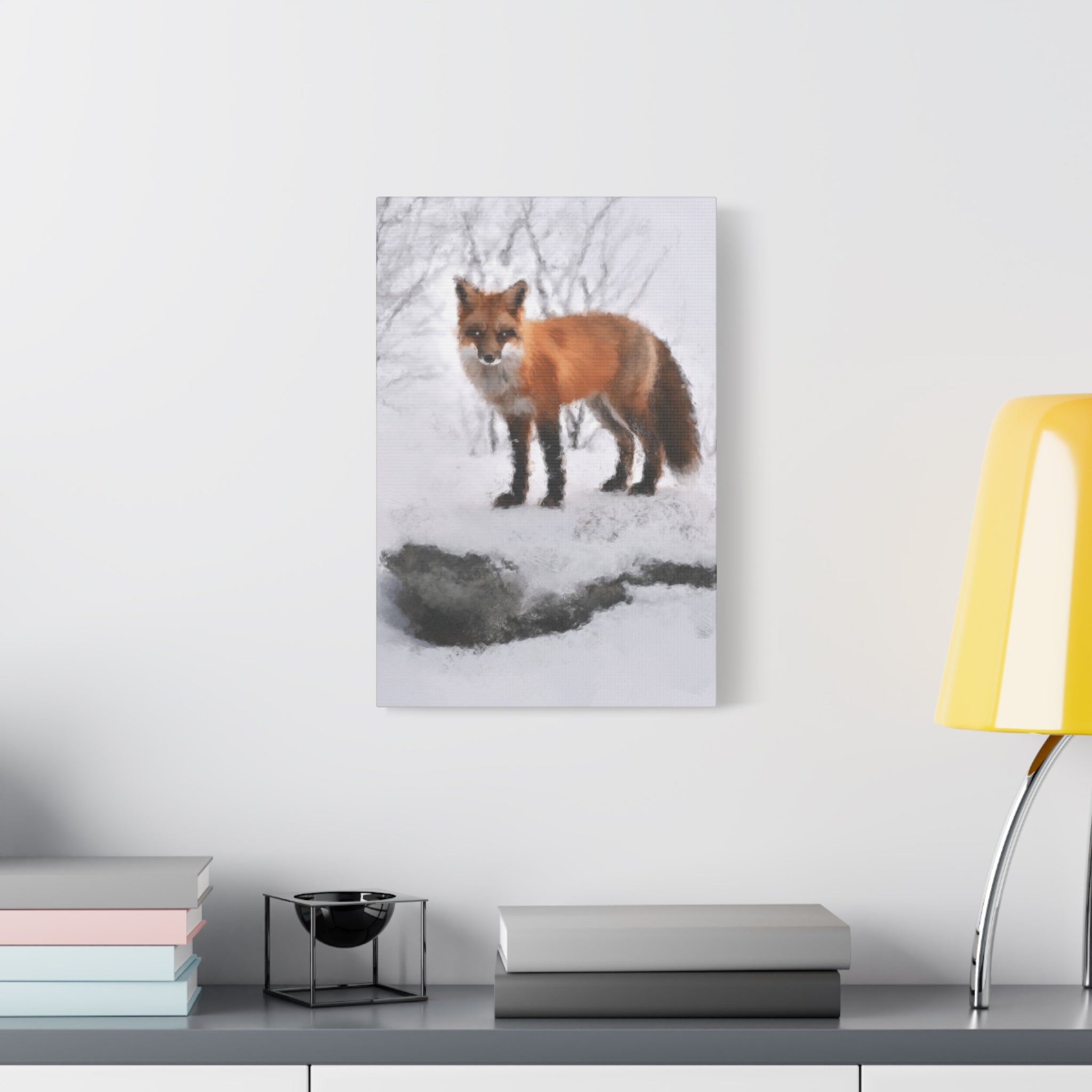 Spirit of the Fox Canvas Wall Art - Psychedelic Geometric Wildlife Decor