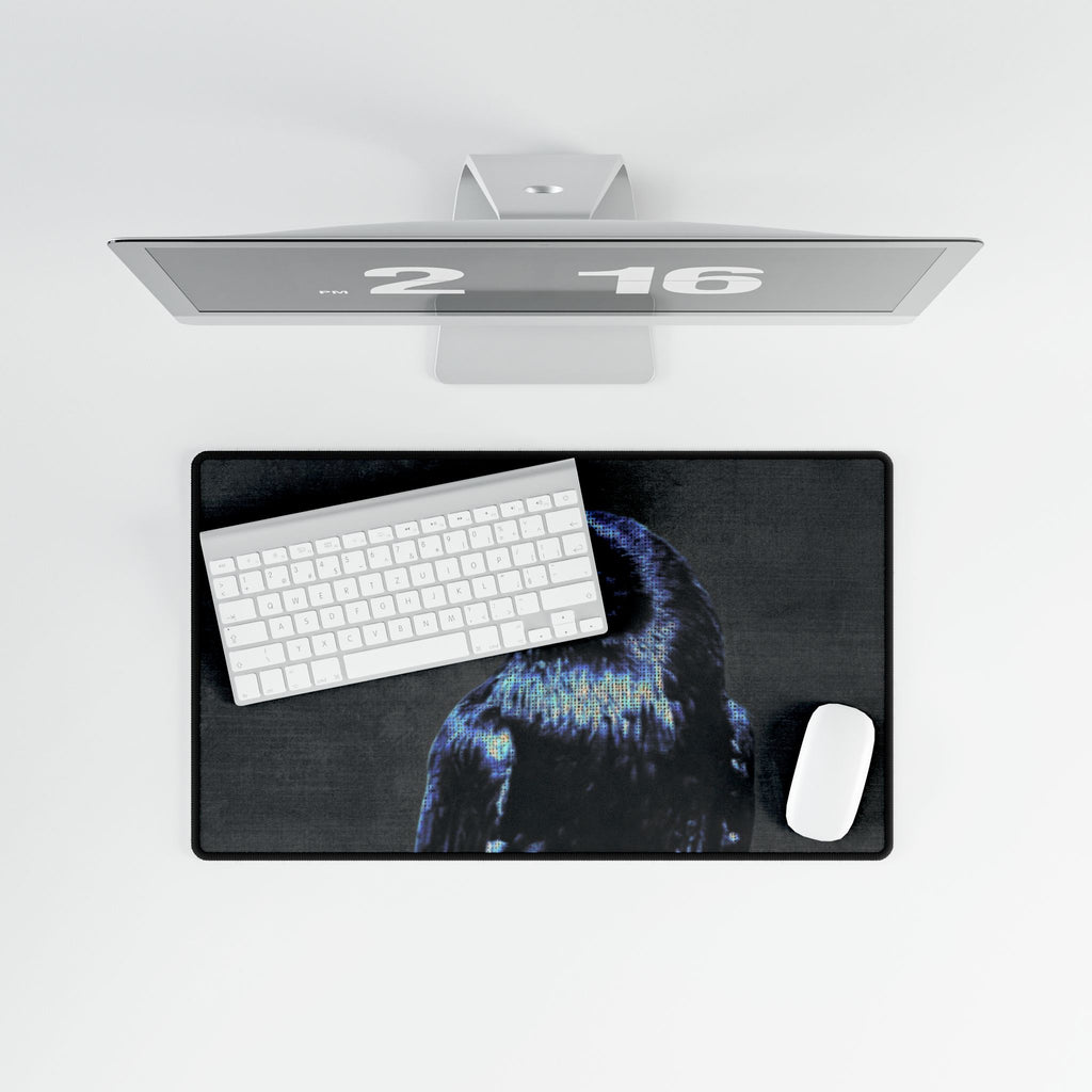 Mystical Blue Raven Mouse Pad - Crow Bird Desk Mat