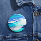 Starry Mountain Sky Pin - Aurora Borealis Art Button