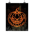 Neon Pumpkin Poster - Spooky Halloween Orange & Black Art Print