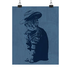Grey Tabby in a Sunhat Poster - Cute Cat Art Print