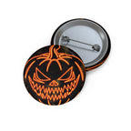 Neon Pumpkin Pin - Spooky Halloween Art Button
