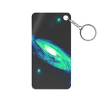 Vaporwave Green and Blue Spiral Galaxy Acrylic Charm Keychain
