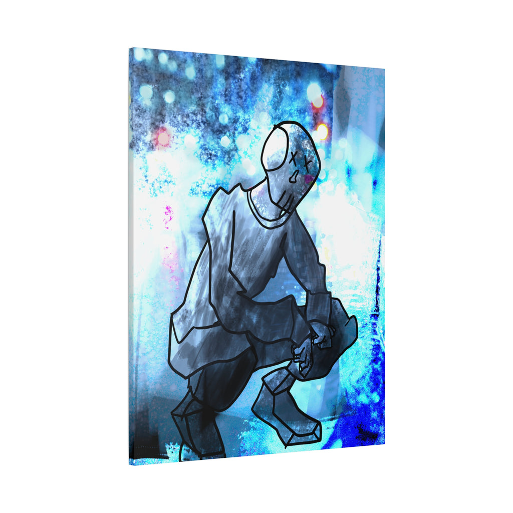 Robot Man Canvas Wall Art - Cyberpunk Android Dystopian Decor
