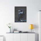 Blue Crow Canvas Wall Art - Surreal Raven Bird Decor