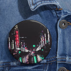 Cyberpunk Slick Street Pin - Neon Alley Art Button