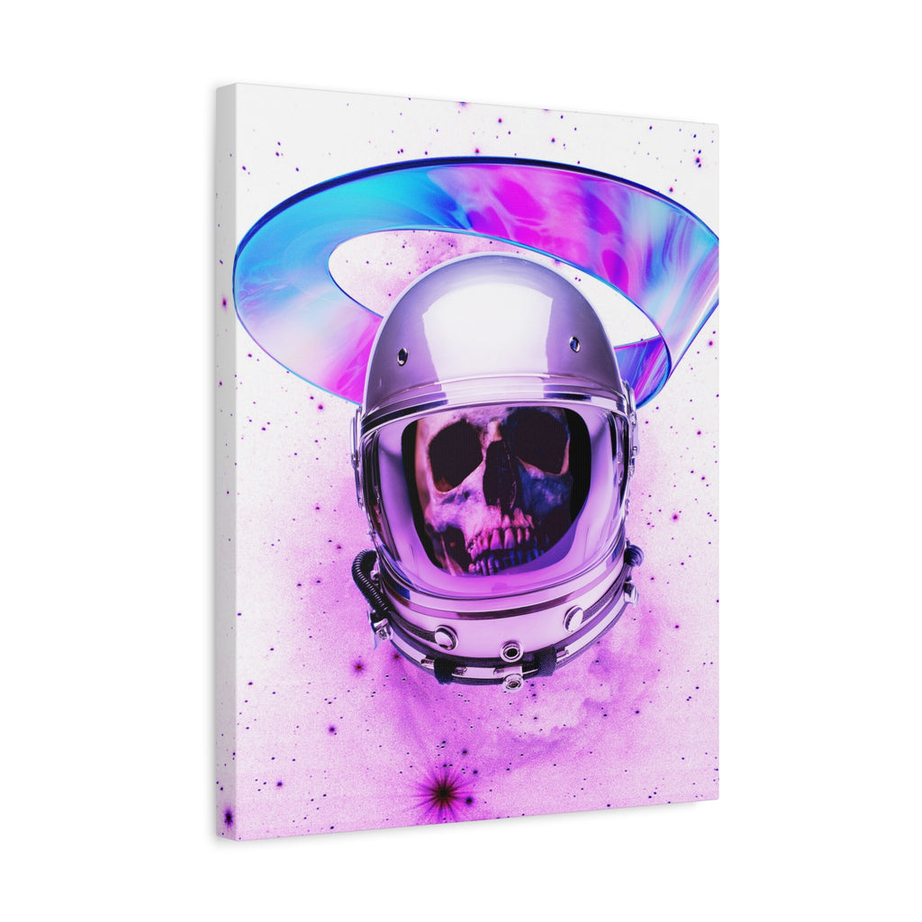 Astronaut Skeleton Skull Canvas Wall Art - Dark Space Skull Decor