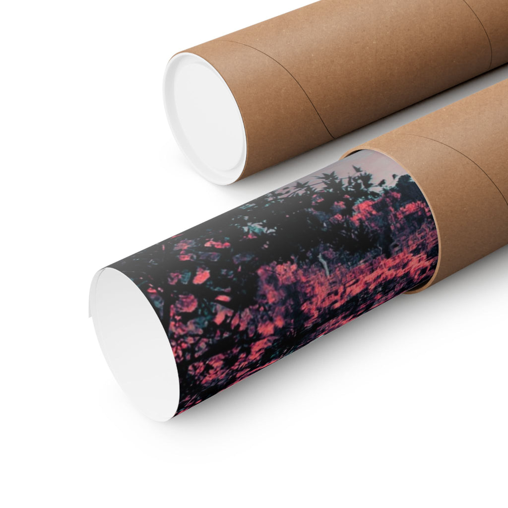 Red Forest Poster - Abstract Crimson Landscape Art Print