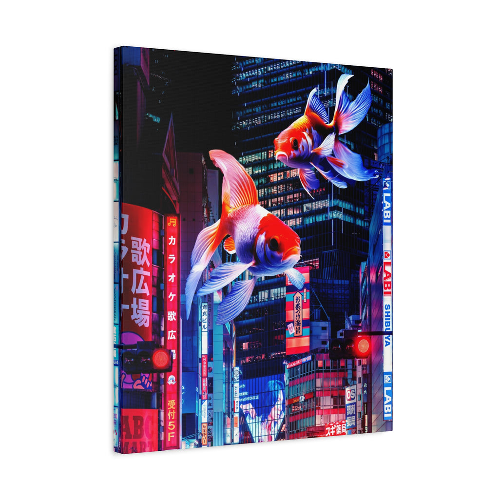 Japanese City Punk FX.2 Canvas Wall Art - Neon Japan Cyberpunk Street